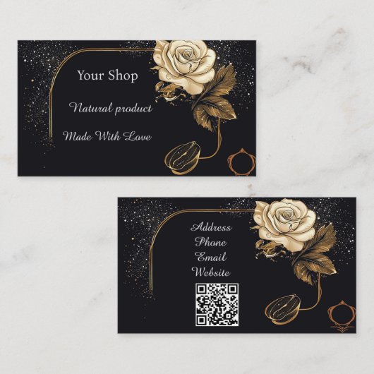 Goldene Rose Visitenkarte (Vorne/Hinten)