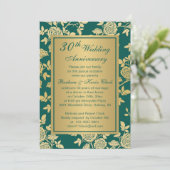 Goldene Rose zum 30. Jubiläum Einladung (Stehend Vorderseite)