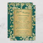 Goldene Rose zum 30. Jubiläum Einladung (Vorne/Hinten)