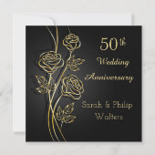 Goldene Rose zum 50. Jubiläum Einladung (Vorderseite)