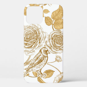 Goldene Rosen, Blumen, Blätter und Beeren des Hund Case-Mate iPhone Hülle
