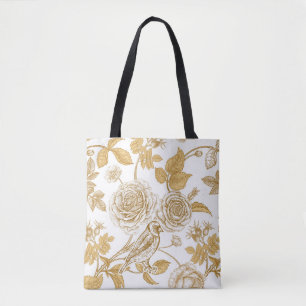 Goldene Rosen, Blumen, Blätter und Beeren des Hund Tasche
