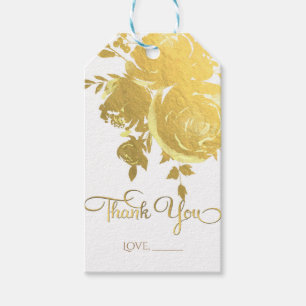 Goldene Rosen Faux Folie Elegante Moderne Florale Geschenkanhänger