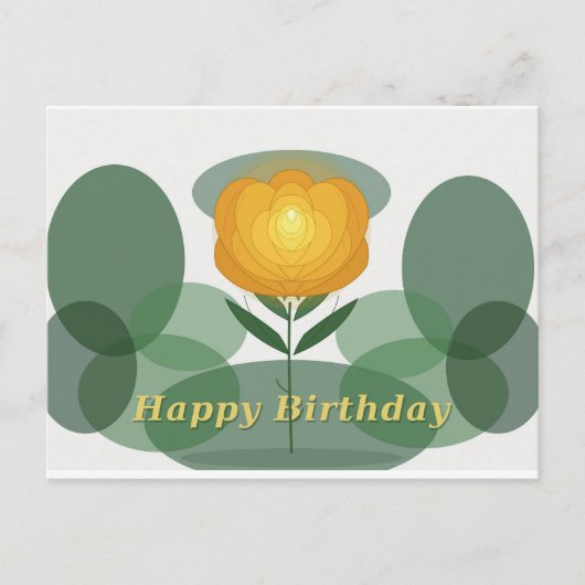 Goldene Rosen-Geburtstag Postkarte (Vorderseite)
