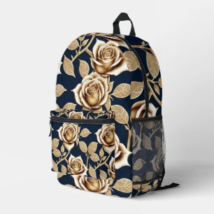 Goldene Rosen mit metallischem Finish Bedruckter Rucksack