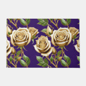Goldene Rosen mit üppigen grünen Blättern Fußmatte (Vorderseite)