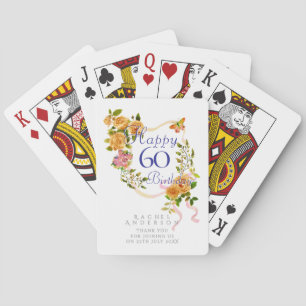 Goldene Rosen-Schleife 60. Geburtstag Spielkarten