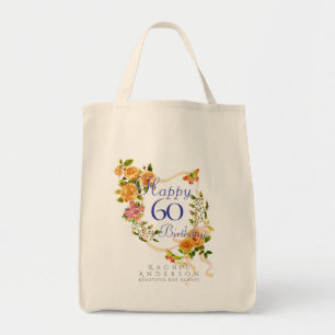 Goldene Rosen-Schleife 60. Geburtstag Tragetasche