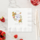 Goldene Rosen-Schleife 70. Geburtstag Serviette (Beispiel)