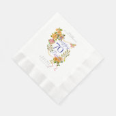 Goldene Rosen-Schleife 70. Geburtstag Serviette (Ecke)