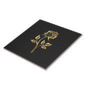 Goldene Rosen-Silhouette Fliese (Seite)