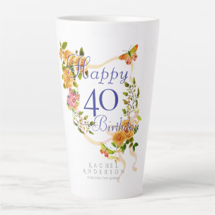 Goldene Rosenband 40. Geburtstag Milchtasse