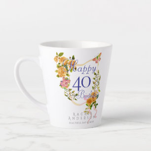 Goldene Rosenband 40. Geburtstag Milchtasse