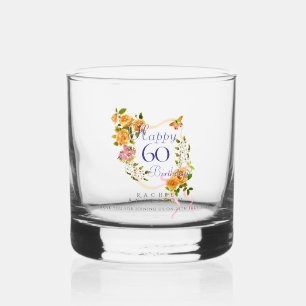 Goldene Rosenband 60. Geburtstag Whiskyglas