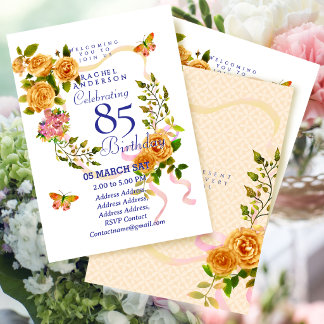 Goldene Rosenband 85. Geburtstagseinladung Einladung