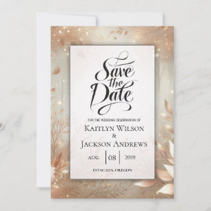 Goldene Rosenholz Verzauberte Waldhochzeit Save The Date