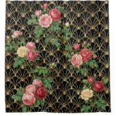 Goldene Rosenlaube Duschvorhang (Vorderseite)