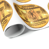 Goldene Rote Afrikanische Kunst Geschenkpapier (Rolleneckpunkt)