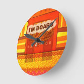 Goldene rote afrikanische traditionelle runde wanduhr (Winkel)