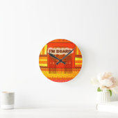 Goldene rote afrikanische traditionelle runde wanduhr (Zuhause)