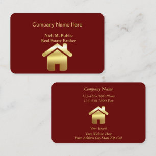 Goldene Rote Eleganz Anwesen Business Card Visitenkarte