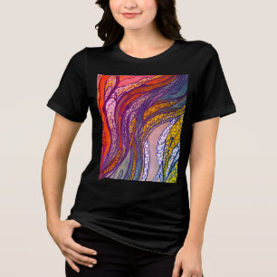 Goldene rote Seidenernte Tri-Blend Shirt