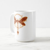 Goldene rote Stammes- Libelle Kaffeetasse (Vorderseite Links)