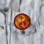 Goldene rote Yin Yang Drachen Button (Beispiel)