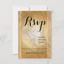 Goldene Rsvp-Karte mit Spitzendesign