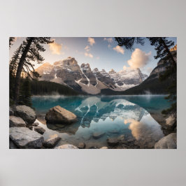 Goldene Ruhe am Moraine Lake Poster