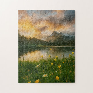 Goldene Ruhe: Bergsee-Puzzle Puzzle