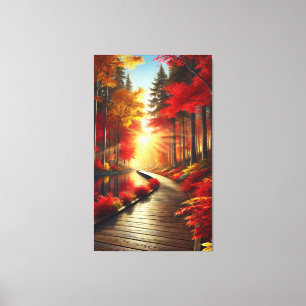 Goldene Ruhe: Ein Herbstwald-Leinwanddruck Leinwanddruck