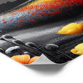 "Goldene Ruhe - ein Tanz aus Farbe und Kontrast" Poster (Ecke)