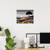 "Goldene Ruhe - ein Tanz aus Farbe und Kontrast" Poster (Heimbüro)