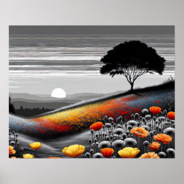 "Goldene Ruhe - ein Tanz aus Farbe und Kontrast" Poster