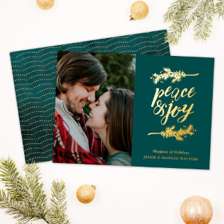 Goldene Ruhe und Liebe Foto FoxTown Factory Stores Folien Feiertagskarte