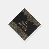 Goldene Runde auf schwarzen Napkins Serviette (Ecke)
