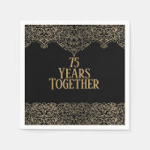 Goldene Runde auf schwarzen Napkins Serviette (Vorderseite)