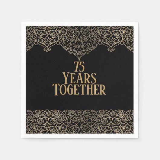 Goldene Runde auf schwarzen Napkins Serviette (Vorderseite)