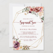 Goldene Rustikale Sommer-Blumensippe und Siehe Einladung (Vorderseite)