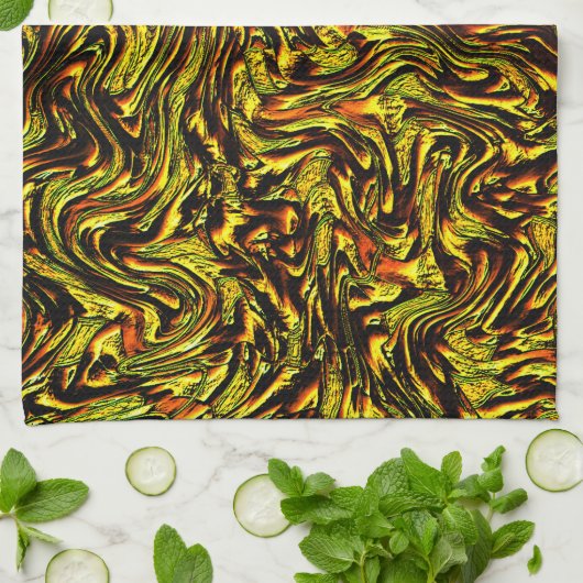 Goldene rustikale Textur mit dunklen Linien und or Geschirrtuch (Gefaltet)