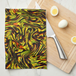 Goldene rustikale Textur mit dunklen Linien und or Geschirrtuch