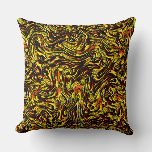 Goldene rustikale Textur mit dunklen Linien und or Kissen (Vorderseite)