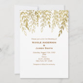 Goldene, rustikale Zweige Hochzeitsfeiern Einladung (Vorderseite)