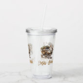 Goldene Salbei-Imitate Acryltrinkbecher (Rückseite)