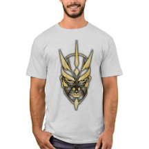 Goldene Samurai-Maske Grafik-T-Shirt