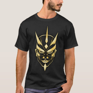 Goldene Samurai-Maske Schwarzes T-Shirt