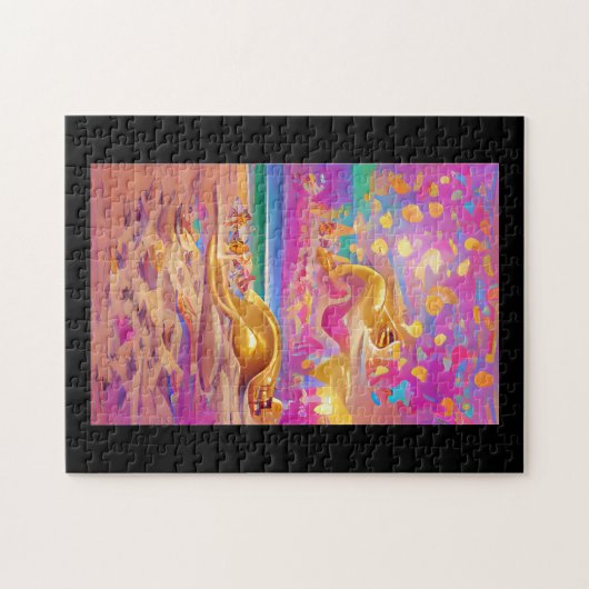 Goldene Sandstrände Button Horizont abstrakte digi Puzzle (Horizontal)