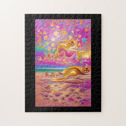 Goldene Sandstrände Button Horizont abstrakte digi Puzzle (Vertikal)