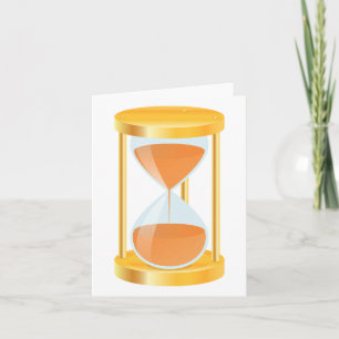 Goldene Sanduhr mit Sandfluss Karte